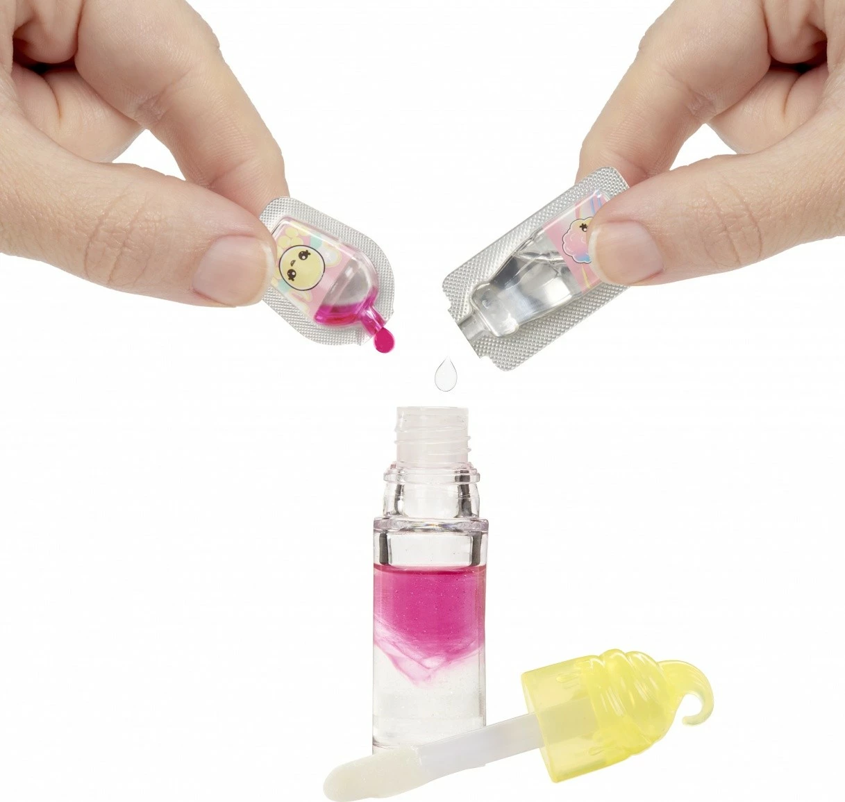 Set lodër dhe lip gloss Yummiland nga MGA, S2, Cotton Candy, me kukull të vogël aromatike