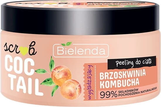 Peeling trupor për femra Bielenda Scrub Coctail Smoothing Body Peeling Peach + Kombucha, 350g