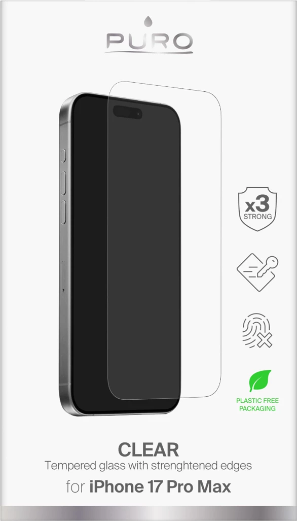 Xham i temperuar Puro Standard për iPhone 17 Pro Max, Transparent