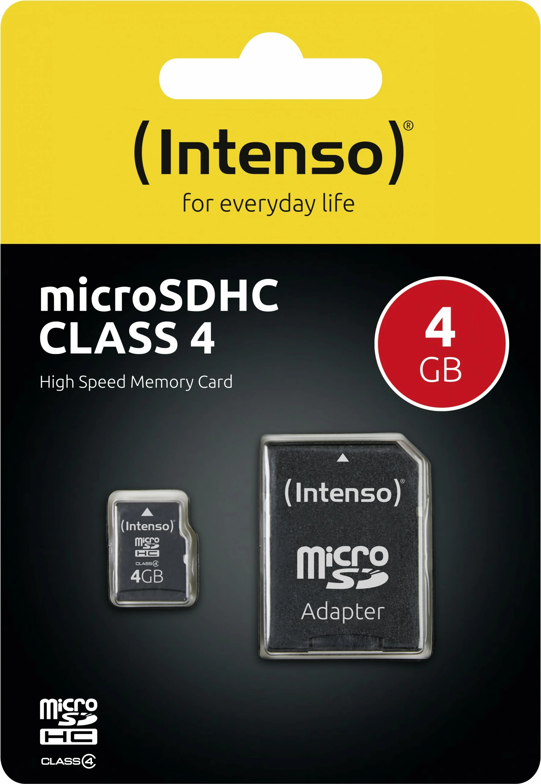 Kartelë memorie Intenso MicroSDHC 4GB Class 4 e zezë