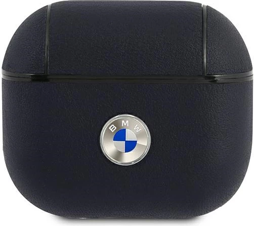 Mbështjellës BMW për AirPods 3, lëkurë natyrale, granat/blu