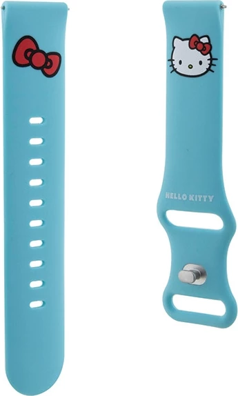 Rrip silikoni për smartwatch Hello Kitty Silicone Kitty Head, 20mm, kaltër
