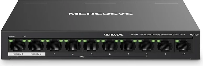 Switch Mercusys MS110P, 10-Port, PoE+, i zi