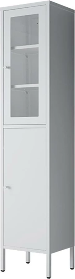 Dollap metalik Nextdeco me 2 dyer, H180x35x30cm, Bardhë