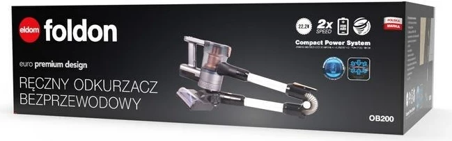 Fshesë elektrike ELDOM OB90, pa kabllo, brushë elektrike, e zezë