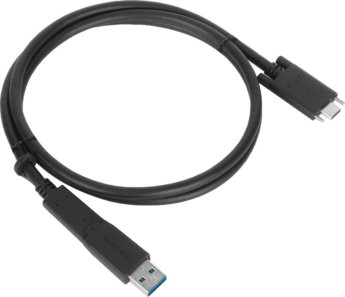 Kabllo USB-C Targus 1.8m, me adapter USB-A, e zezë