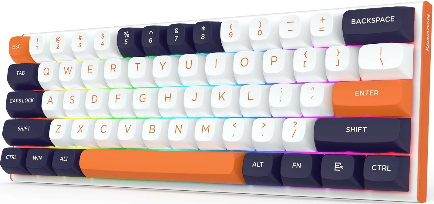 Tastierë Redragon K683, RGB, 61 taste, e bardhë-blu