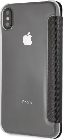 Mbështjellës BMW Carbon Tricolor Stripe për iPhone XS Max, i zi