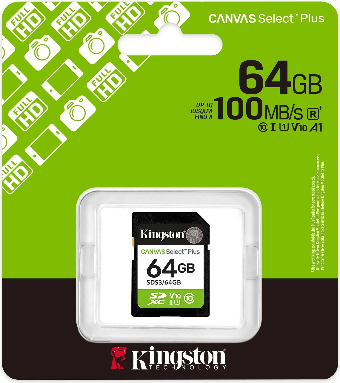 Kartelë memorie Kingston Canvas Select Plus 64GB SDXC 100MB/s