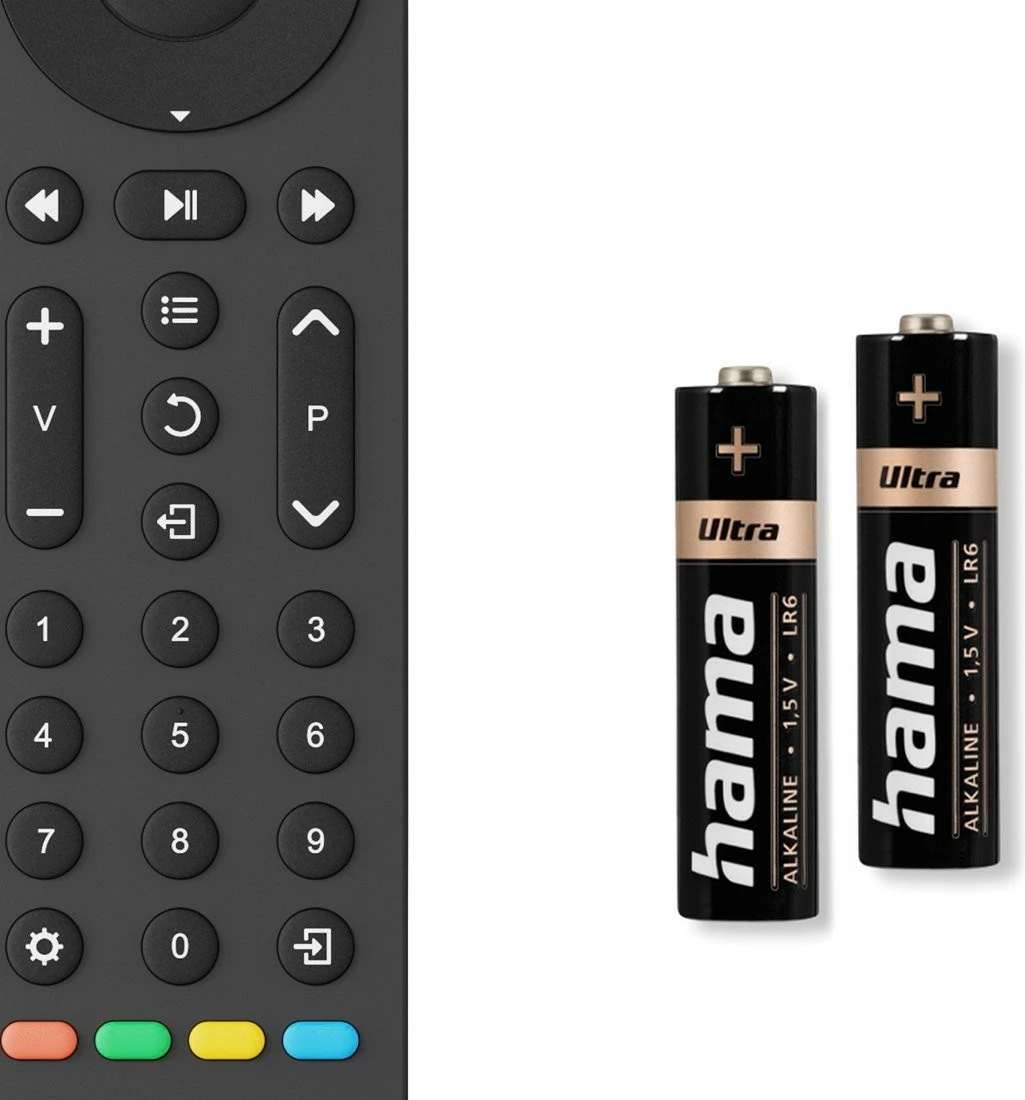 Pilot universal Hama 221053, 4-në-1, për TV, dekoder, soundbar, satelit, i zi