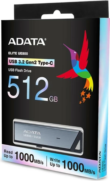 Pendrive Adata Elite UE800 512GB, USB 3.2 Gen2, Silver