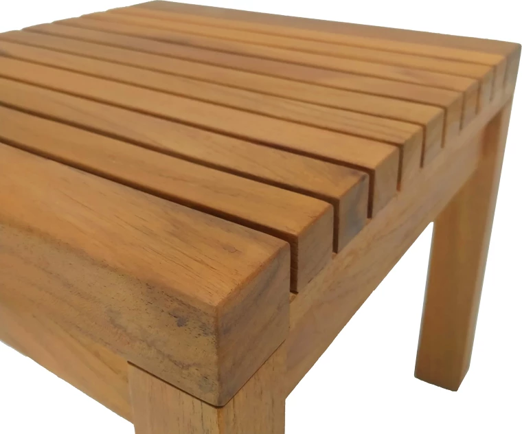 Tavolinë plazhi prej druri teak, ngjyrë natyrale, 35x35x30 cm