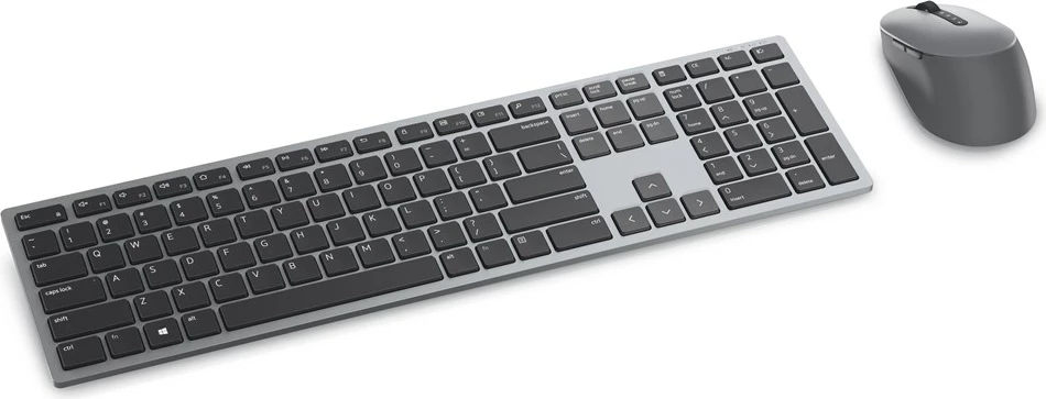 Set tastierë dhe maus Dell KM7321W, RF Wireless + Bluetooth, QWERTY US International, Gri Titanium