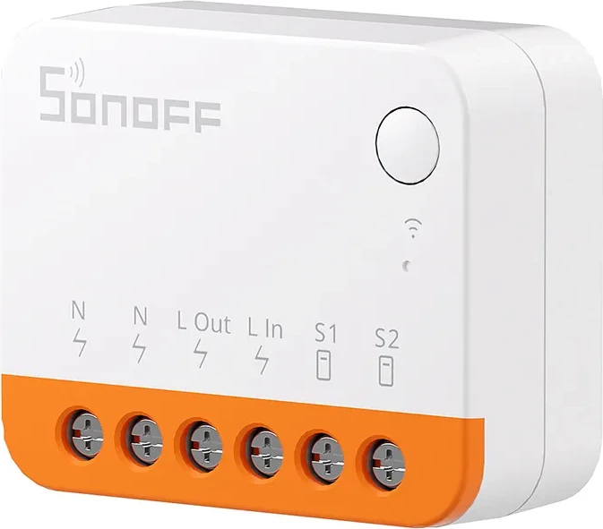 Switch i mençur Sonoff MINIR4, Wi-Fi, për Smart Home, Bardhë/Portokalli