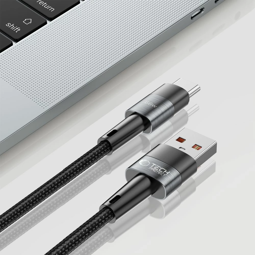 Kabllo Tech-Protect UltraBoost USB-C / USB-A 66W 0.25m, Gri