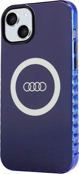 Mbështjellës Audi IML Big Logo MagSafe për iPhone 15 Plus / 14 Plus, Blu