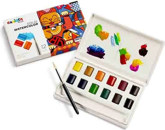 Markerë uji Carioca Plus 12 Ngjyra me Brushë