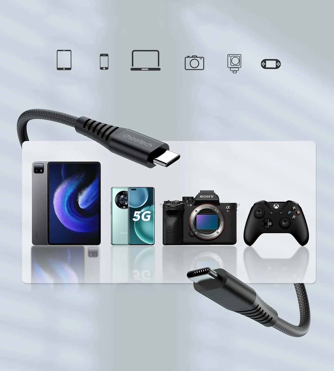 Kabllo USB-C në USB-C Choetech XCC-1051, 1.8m, 240W, e zezë