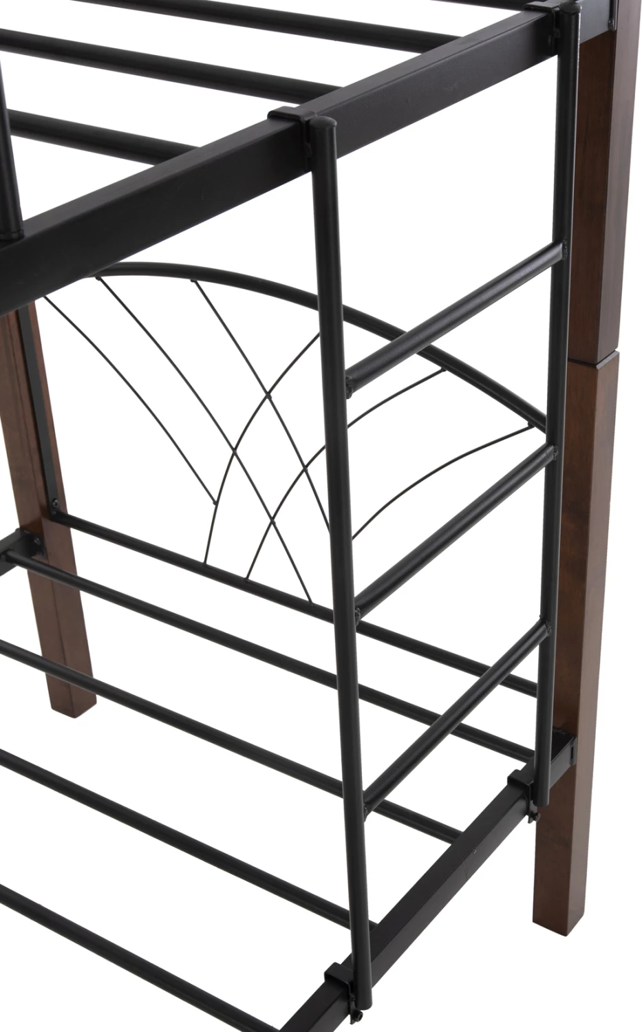 Krevati marinari STOREY FH687 metalik i zi-dru gome në ngjyrë arre 200x90x158Hcm