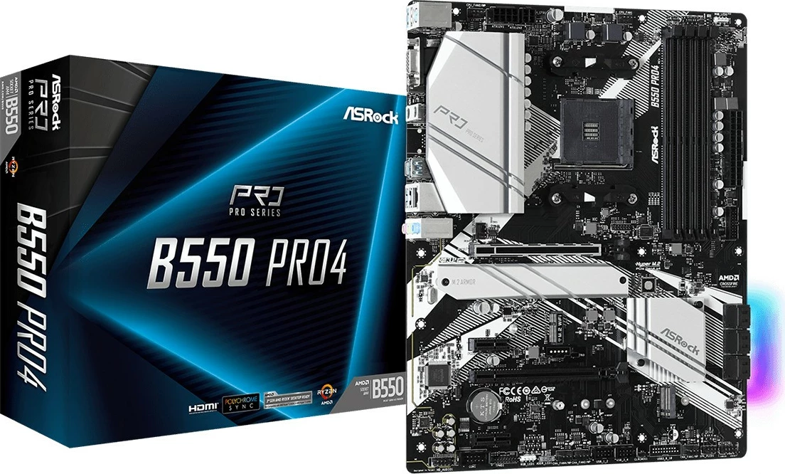 Pllakë amë ASRock B550 Pro4, AMD, Socket AM4, 128 GB