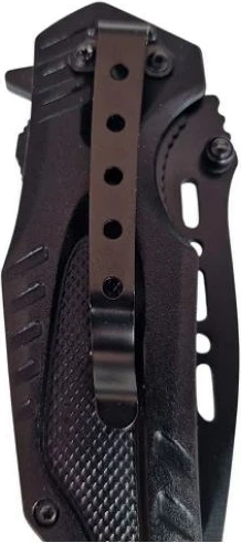 Thikë shpëtimi AZYMUT H-K2010878 me prerës rripi, thyes xhami dhe mbështjellës, e zezë