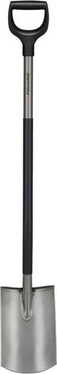 Lopatë e drejtë Fiskars Ergonomic 1067512, Çelik, Gri