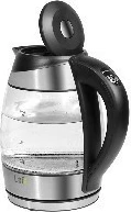 Çajnik elektrik me rregullim temperature, Lafe CEG005, 1.8 L, 2200 W, xhami, i zi/inox/transparente