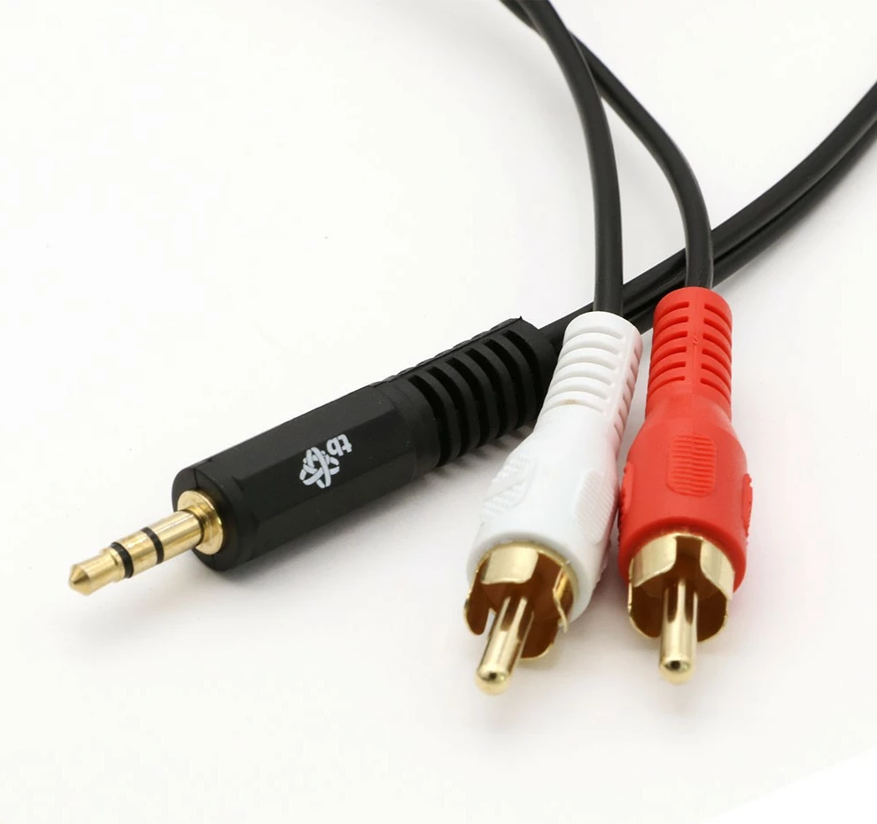 Kabllo audio TB AKTBXAJ2RCA150B, 3.5mm minijack në 2x RCA, 1.5m, e zezë