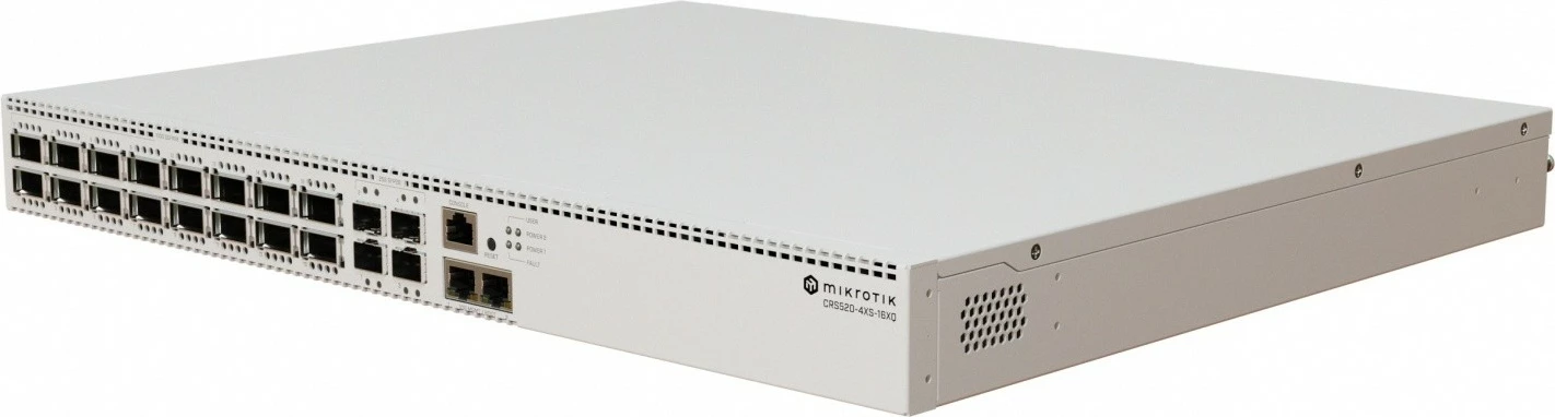 Switch i menaxhuar MikroTik CRS520-4XS-16XQ-RM, 16x QSFP28, 4x SFP28, 2x 10GE, për rack