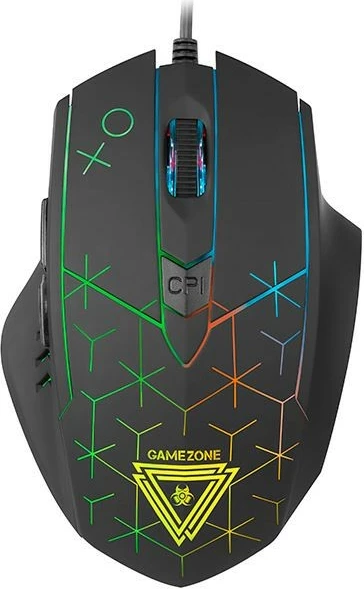 Maus Tracer XO GAMEZONE me ndriçim RGB, me tela, i zi