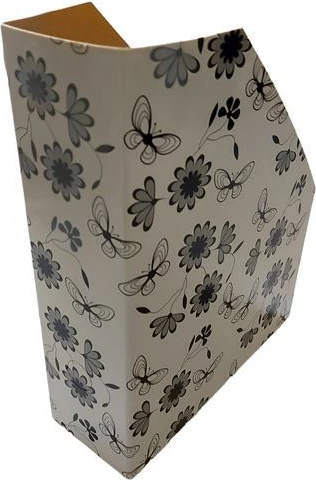 Mbajtës revistash NEXT Luxury, 32x25x9cm, Bardhë-Zi