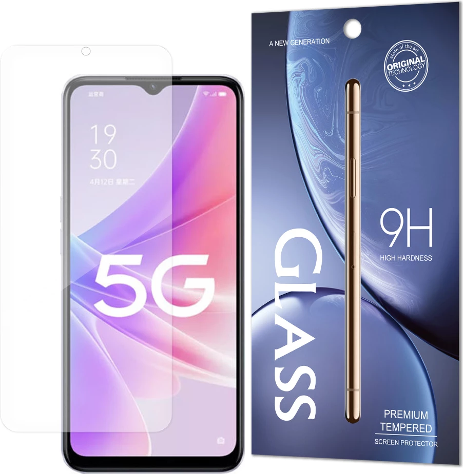 Mbrojtës ekrani xham i temperuar Hurtel për Oppo A57/A57 5G/A77 5G/Realme Narzo 50, Transparent