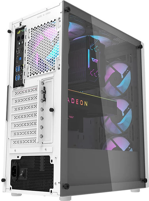 Kasë Darkflash DK351, Middle Tower, me 4 ventilatorë RGB, e bardhë