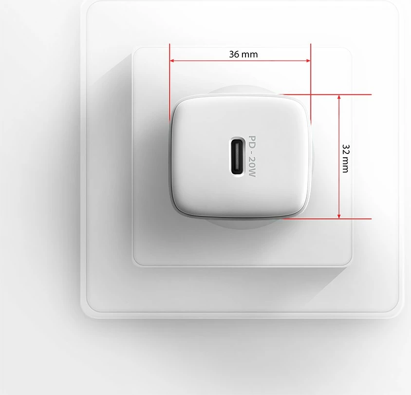 Karikues muri AXAGON ACU-PD20W, PD 20W, 1x USB-C, PD 3.0/QC4+/QC3.0/AFC/FCP/PPS, i shpejtë për smartphone e tablet, White