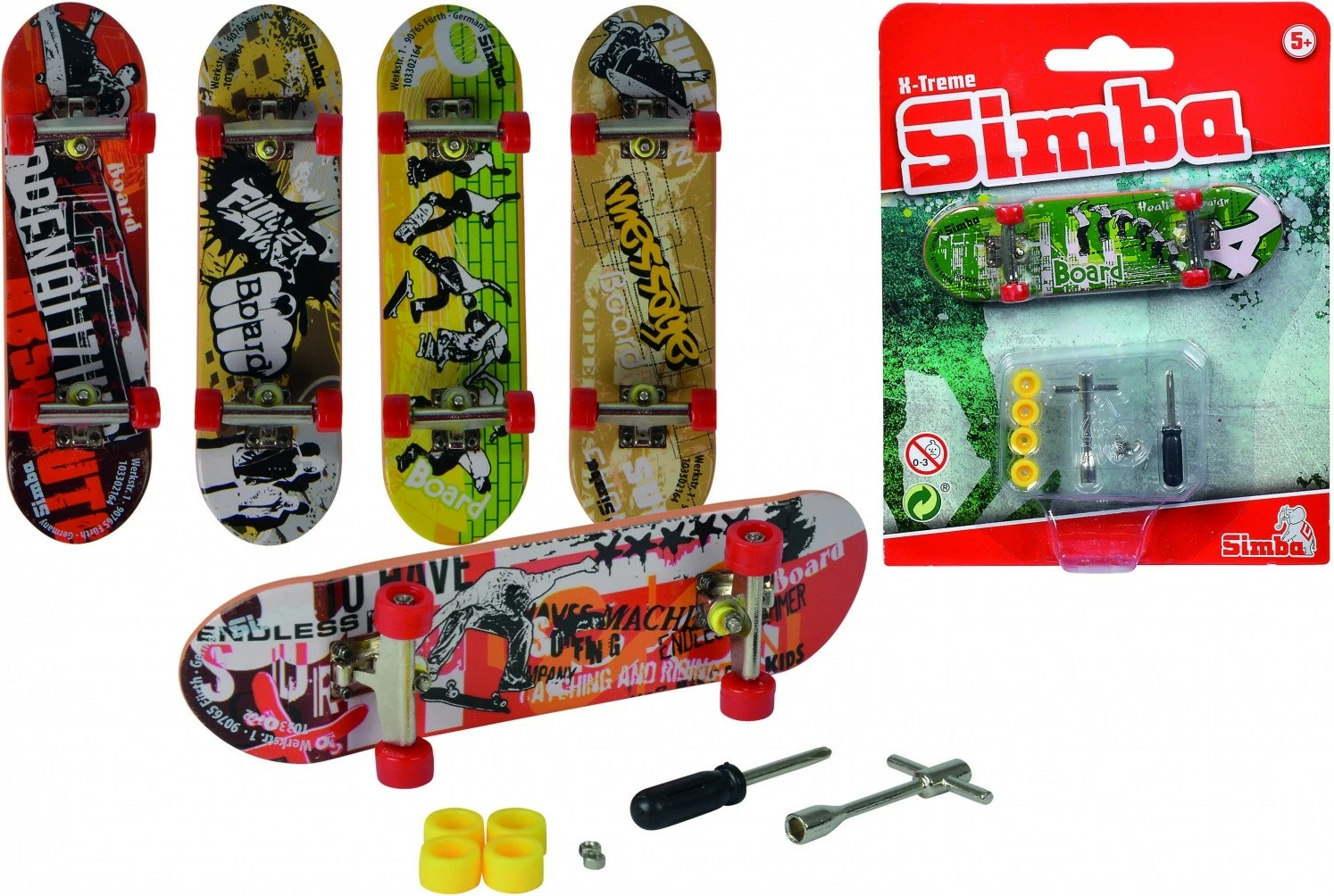 Fingerboard Simba X-Treme, 6 lloje të ndryshme, me aksesorë