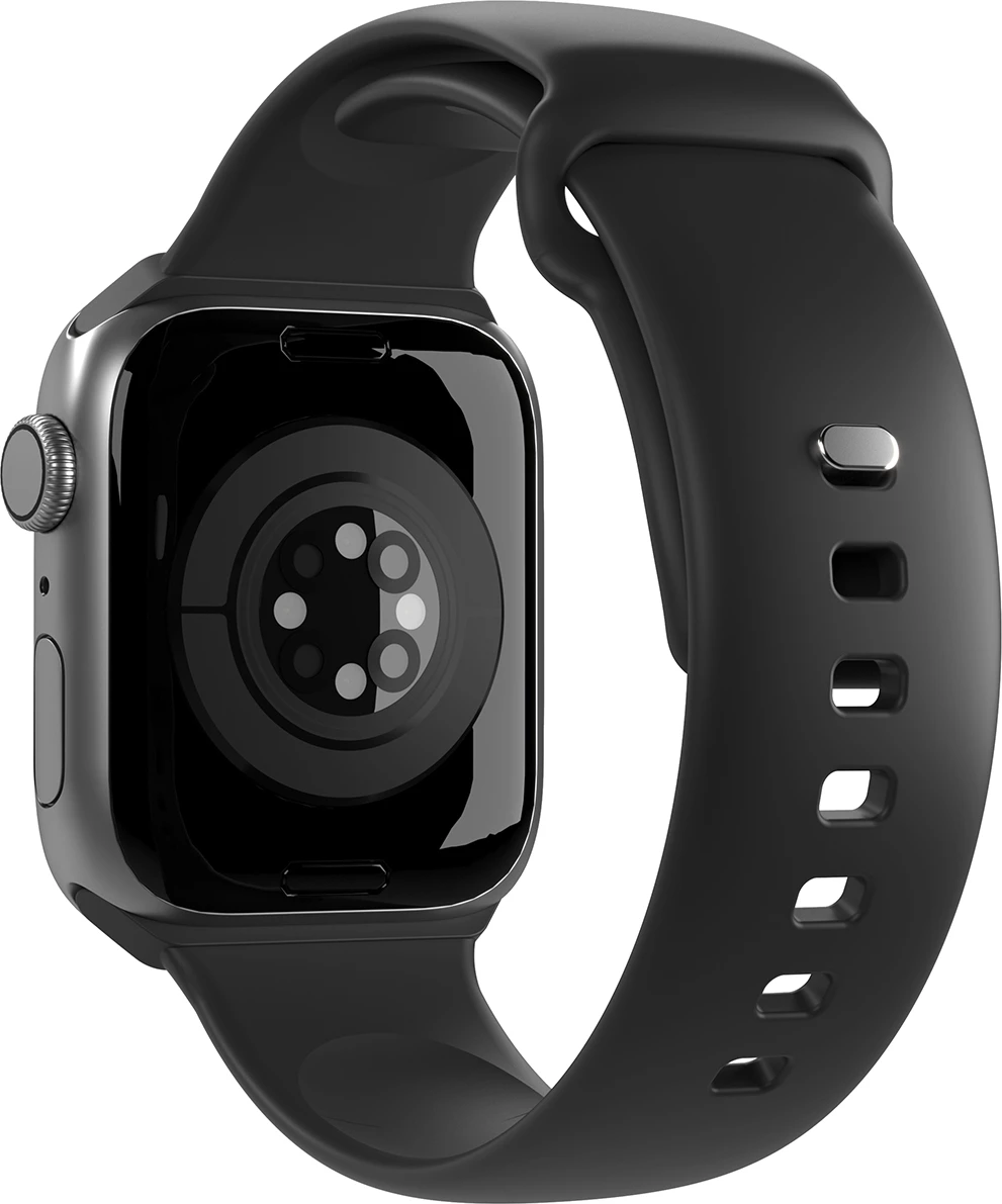 Rrip silikoni për Apple Watch Puro Icon, 42/44/45/49 mm, i zi, set prej 2 copë