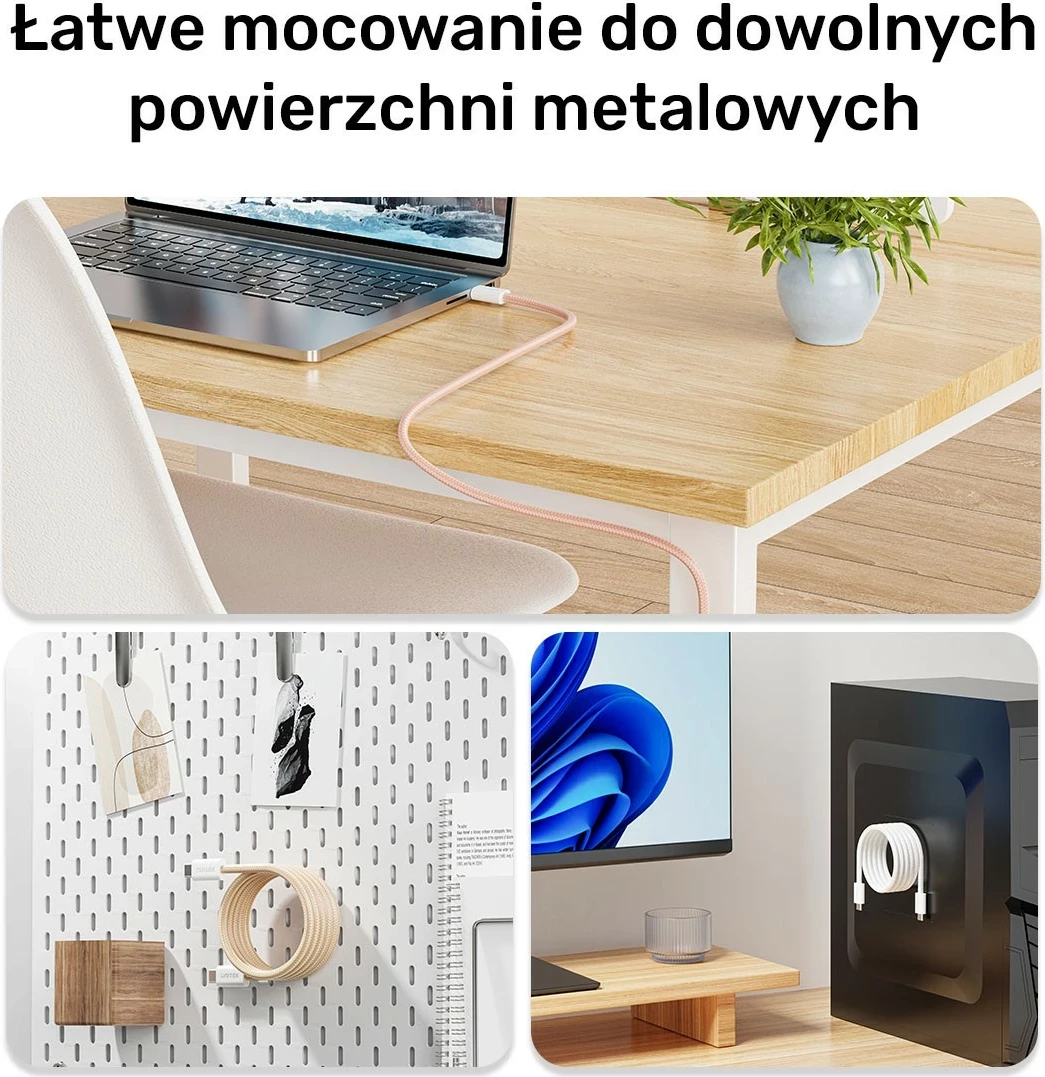 Kabëll Unitek USB-C PD 100W, 1m, bardhë