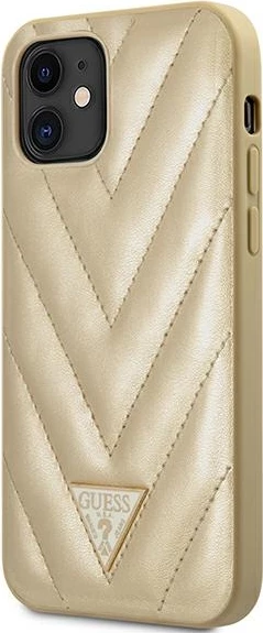 Mbështjellës Guess GUHCP12SPUVQTMLBE për iPhone 12 mini 5.4", V-Quilted, Gold