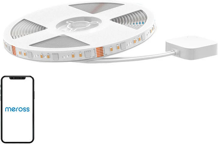 Shirit LED i mençur Meross MSL320, 5m, RGBWW, Wi-Fi, HomeKit