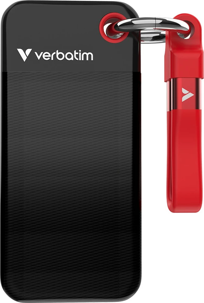 SSD portativ Verbatim Pocket 2TB, USB Type-C, 3.2 Gen 2, e zezë/e kuqe