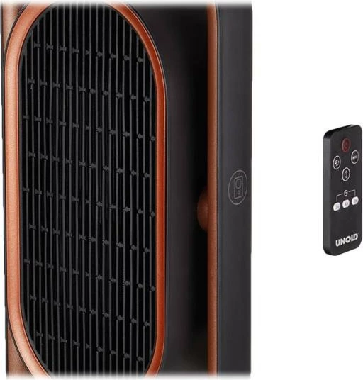 Ngrohës ventilator keramik 3D, UNOLD, 86535, me telekomandë dhe kohëmatës 8 orë, oscilim 80°/pjerrje 45°, bakër/zi