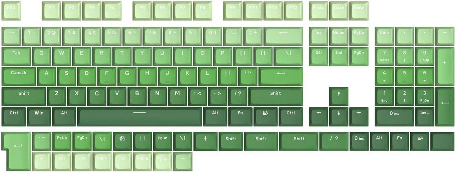 Keycaps Redragon A140, 104 taste, mikrofon, gjelbër