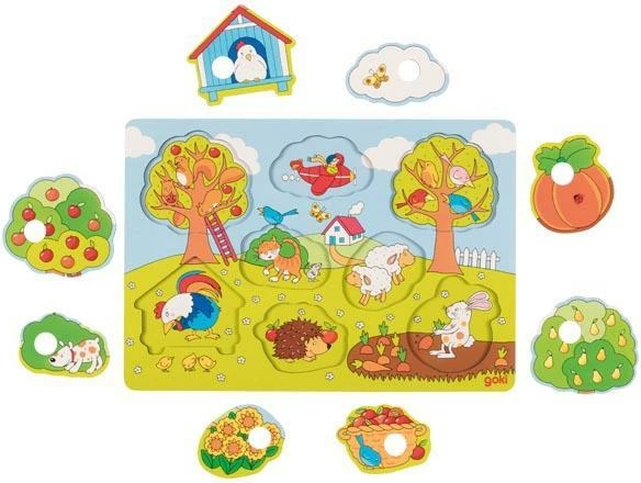 Puzzle druri GOKI 23961, 30x21cm, 8 pjesë, Temë Kopshti