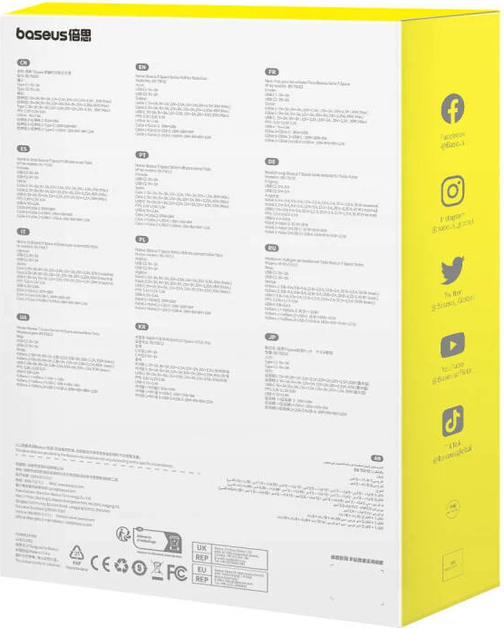 Hub Baseus T-Space me kabllo USB-C në USB-C për Tesla, i zi