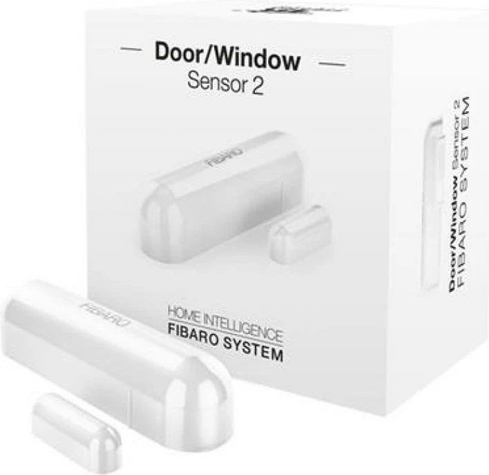 Sensor derë-dritare, FIBARO, Door Window Sensor 2 (FGDW-002-1 / FGDW0021), wireless magnetik për automatizim shtëpie, i bardhë