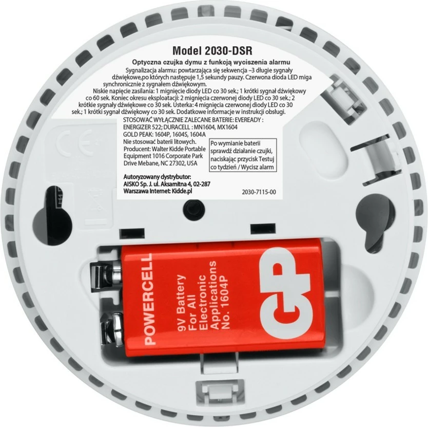 Detektor tymi Kidde KID-2030-DSR, optik, i bardhë