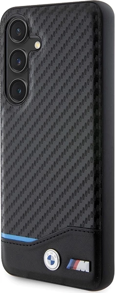 Mbështjellës BMW Leather Carbon për Samsung Galaxy S24, i zi