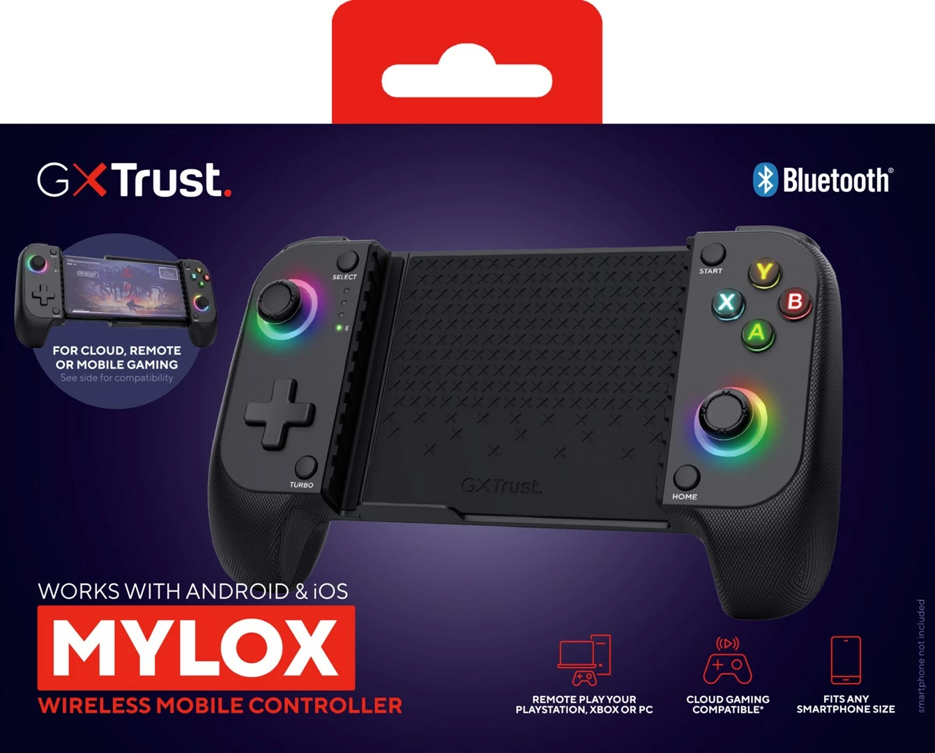 Gamepad Trust GXT 735 Mylox, Bluetooth, për Android/iOS, i zi