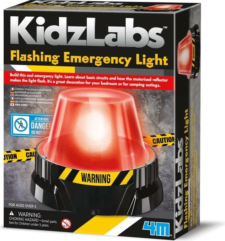Set edukativ 4m KidzLabs Flashing Emergency Light, për ndërtim drite emergjente, pa bateri, për fëmijë