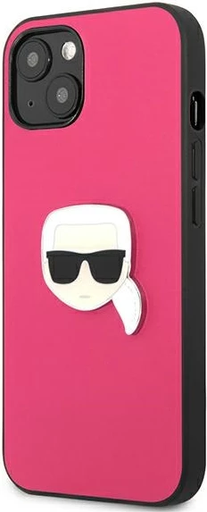 Mbështjellës Karl Lagerfeld KLHCP13SPKMP për iPhone 13 mini, hardcase, lëkurë, rozë
